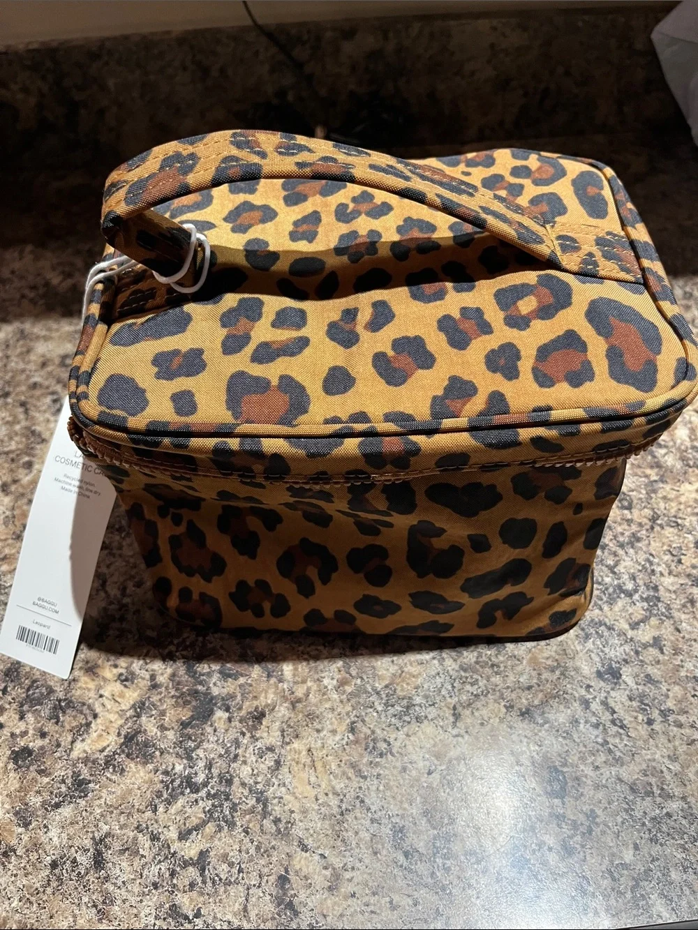 BAGGU Large Cosmetic Case In Leopard